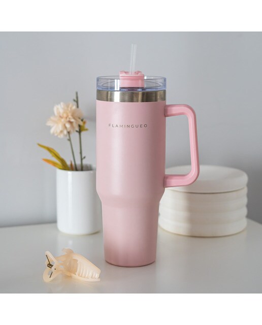 Termo de aço inoxidável Flamingueo rosa 3