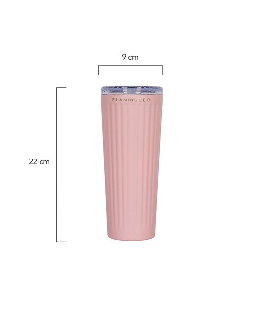 Copo de aço inoxidável cor-de-rosa Flamingueo com palhinha 6