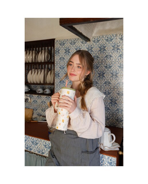 Copo térmico con asa Enfermera en apuros cottage core 4