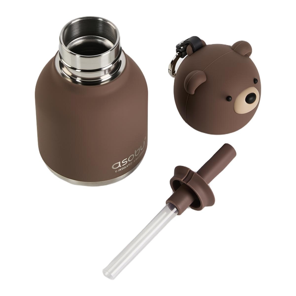 Mini-garrafa Térmica Asobu Urso Castanho 200ml 3