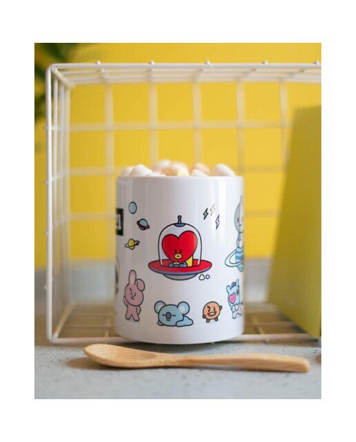 Caneca BT21 Personagens - Branco/Vermelho 6