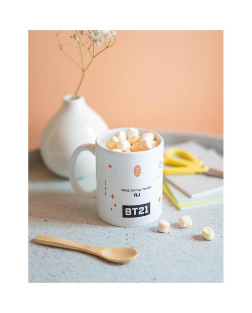 Caneca BT21 RJ - Branco/Laranja 6