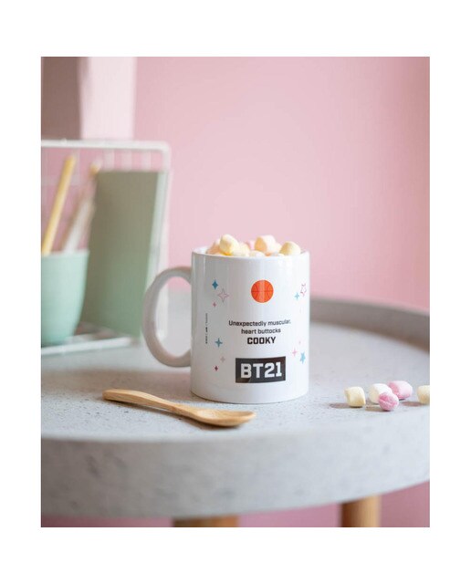 Caneca BT21 Cooky - Branco/Rosa 6