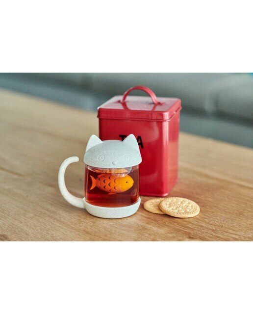Chávena de Chá em Forma de Gatinho com Peixe Infusor 2
