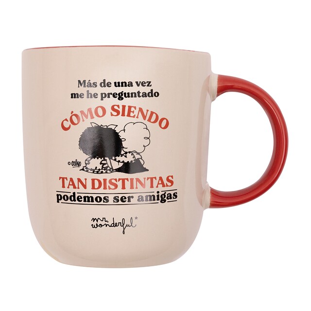 Imagen 0 de Taza Mr Wonderful: Mafalda. Cómo siendo tan distintas podemos ser amigas