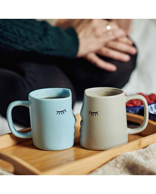 Canecas Milimetrado Kissing Mugs Azul y cinzento 4