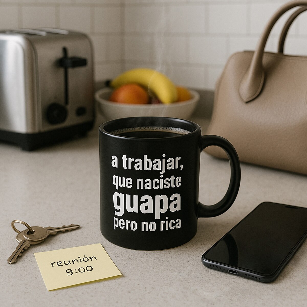 Taza "A trabajar que naciste guapa pero no rica" 2