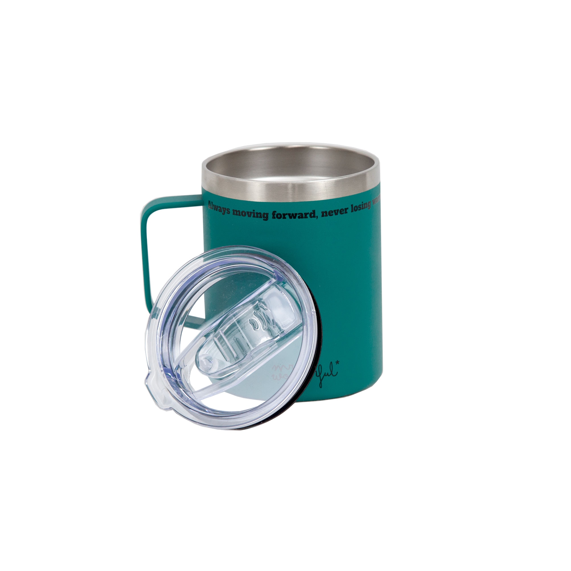 Caneca térmica para levar com tampa verde Mr Wonderful: Always moving forward, never losing warmth 6