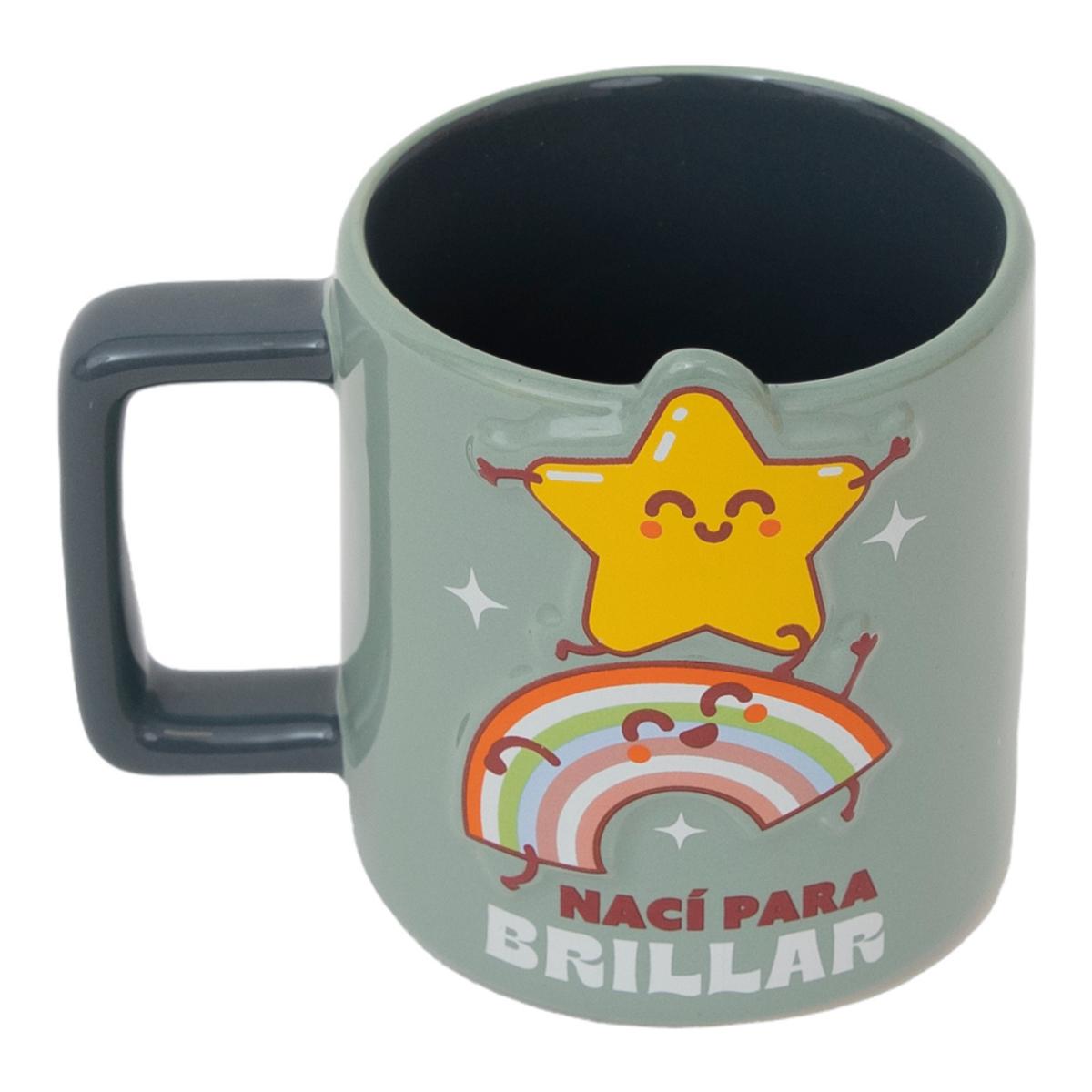 Taza 3D estrella y arcoíris Mr Wonderful: Nací para brillar. 2