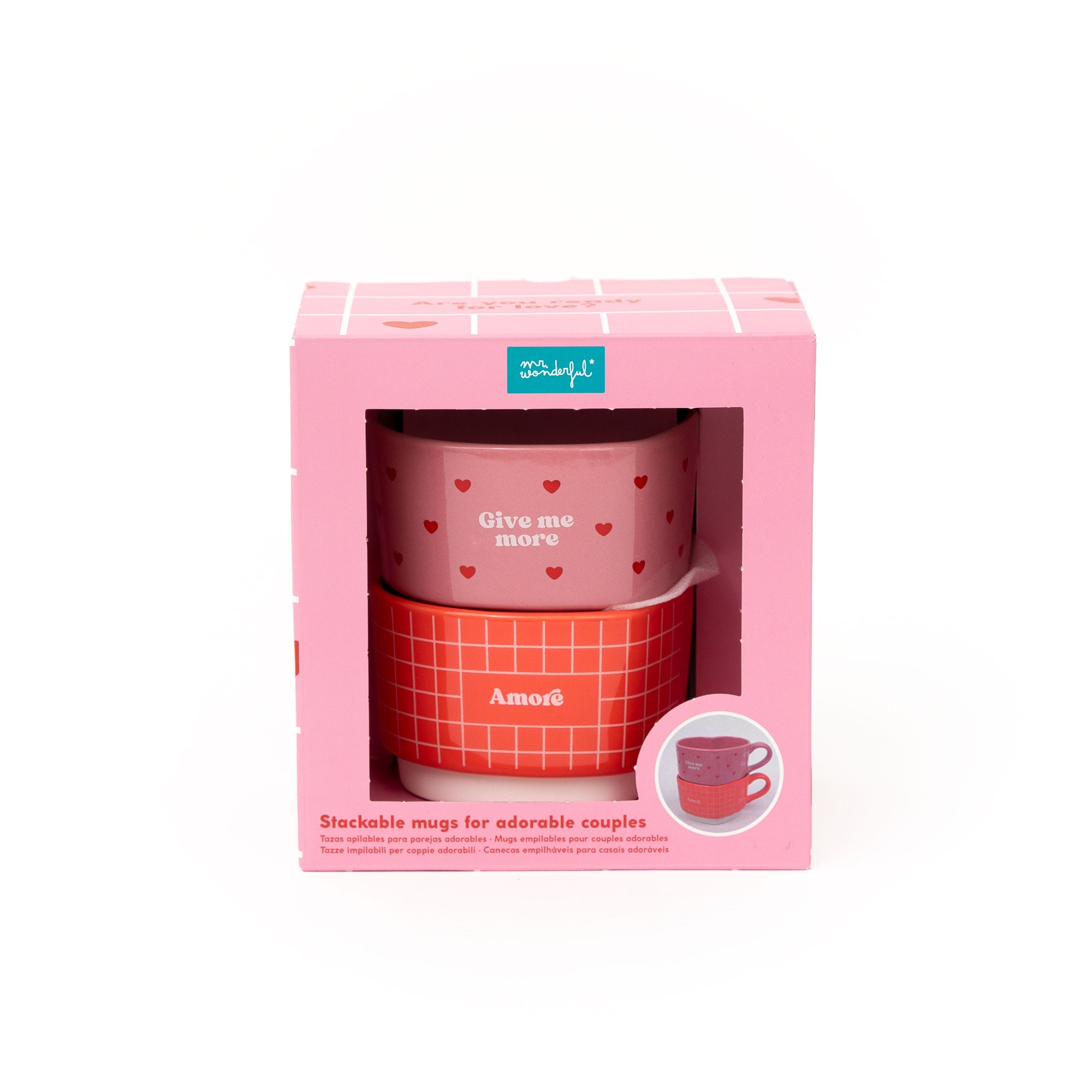 Conjunto de 2 canecas empilháveis Mr Wonderful - Give me more amore 8