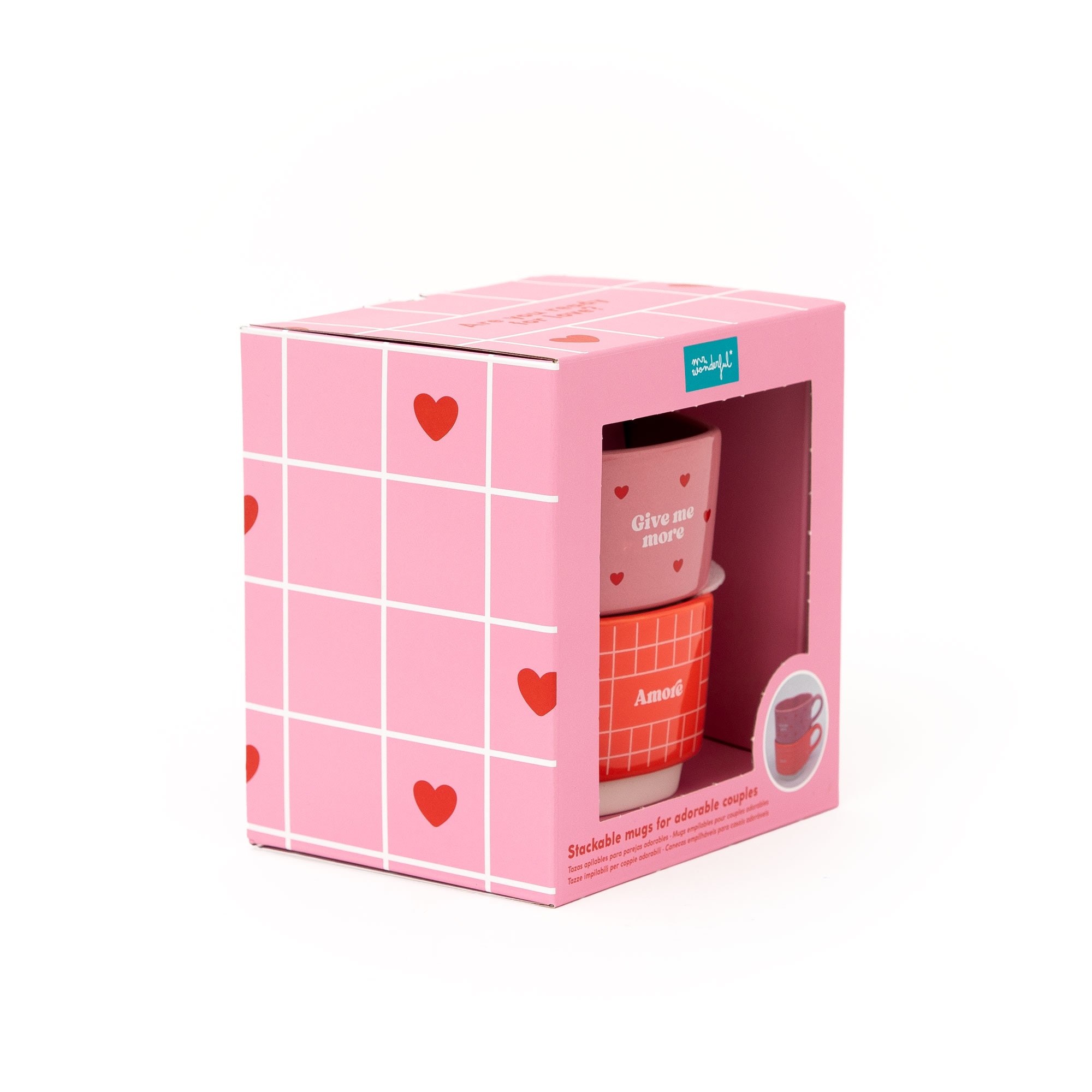 Conjunto de 2 canecas empilháveis Mr Wonderful - Give me more amore 9