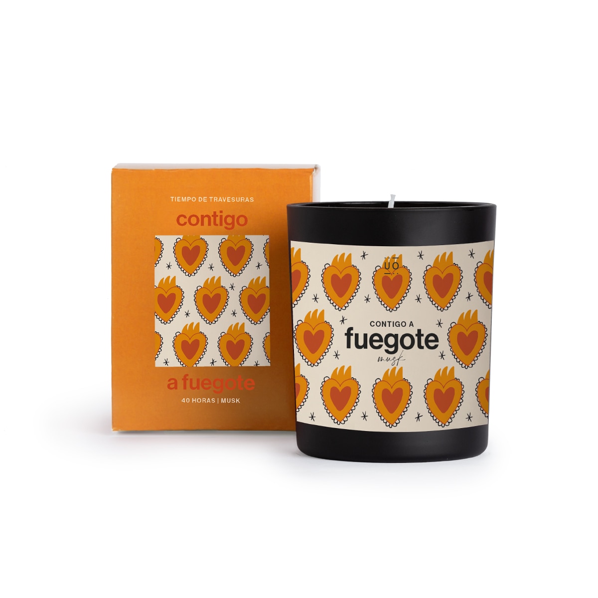 Vela UO Contigo fuegote aromatizada para regalar tiempo en pareja 1