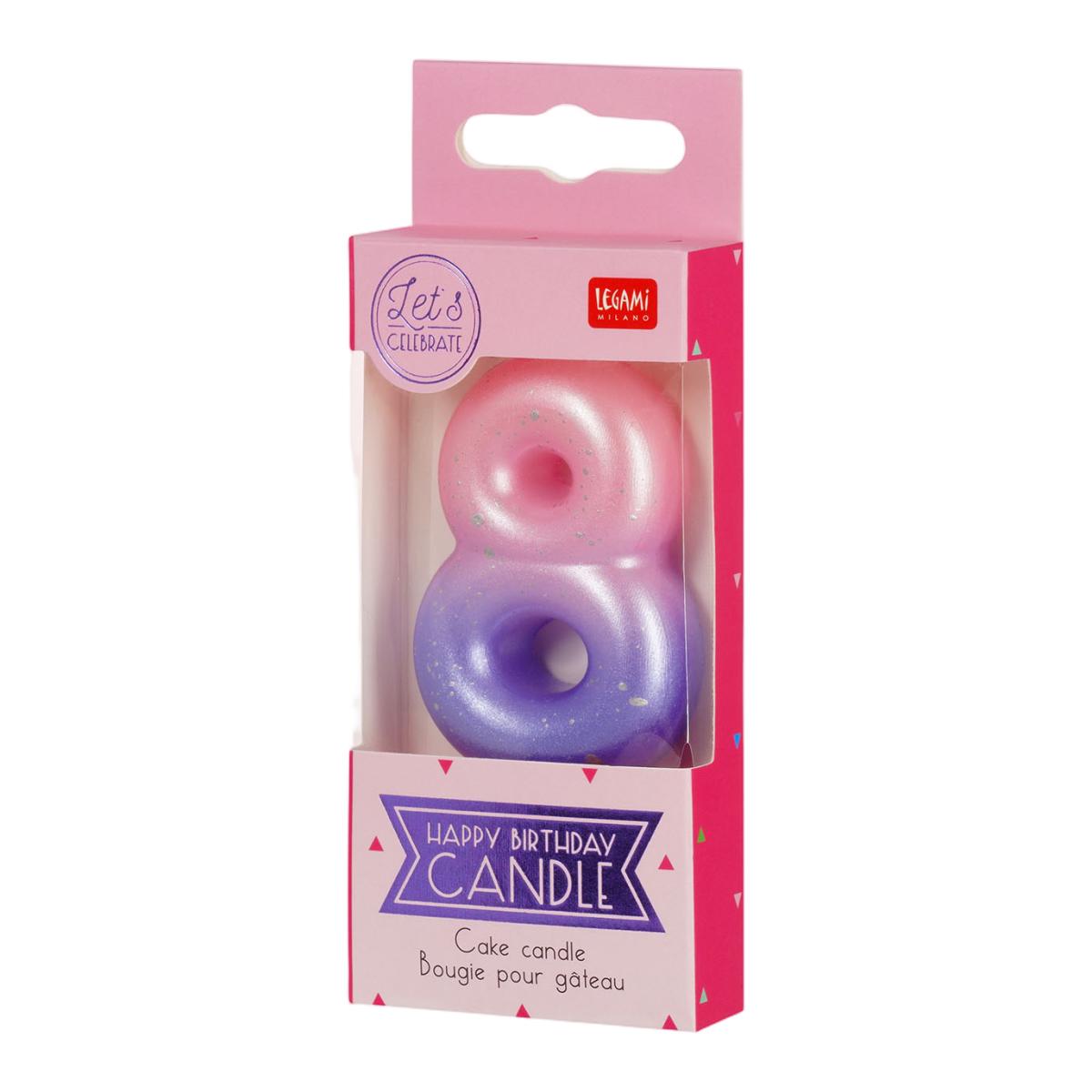 Vela Bolo 8 Legami Pink 3