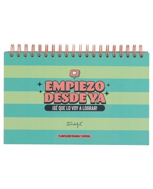 Planificador semanal y mensual Mr. Wonderful: Empiezo desde ya. ¡Sé que lo voy a lograr!