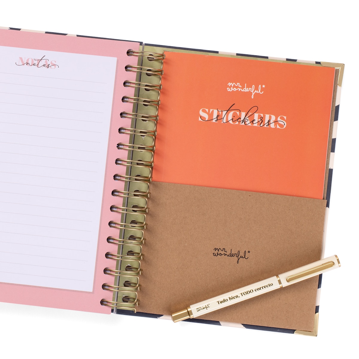 Set de agenda escolar + boli 2025-2026 diaria Mr Wonderful: Todo bien, todo correcto. 9