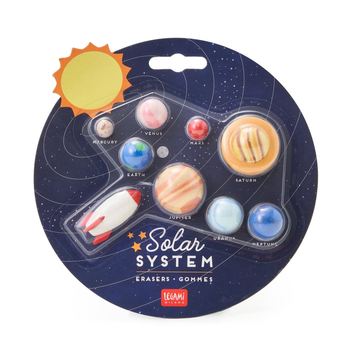 Conjunto de 9 borrachas Sistema Solar 2