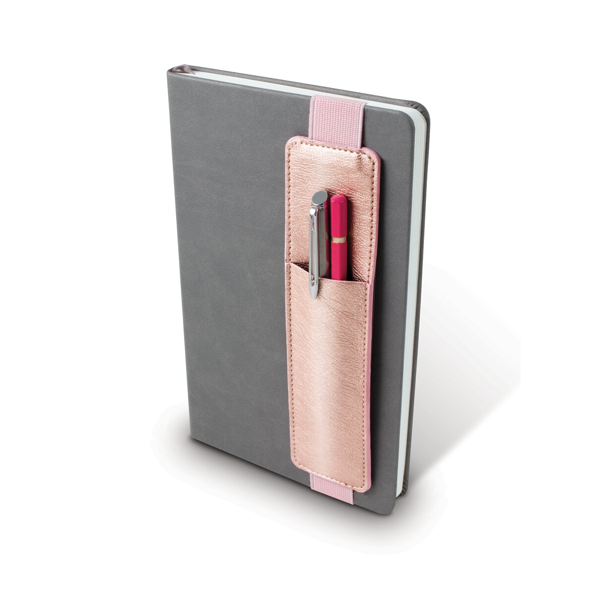 Porta-lápis para Bloco Bookaroo Pen Puch Rosa Metalizado 2