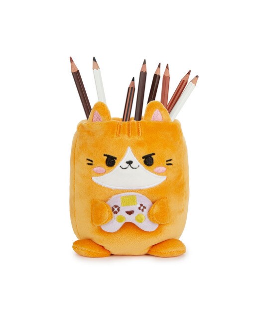Porta-lápis Fluffy Kawaii Gamer Plástico Tecido 2