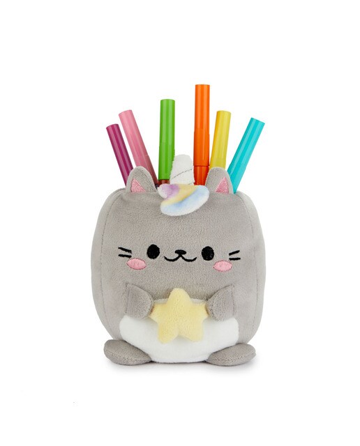 Porta-lápis Fluffy Kawaii Starry Tecido - Cinzento 2