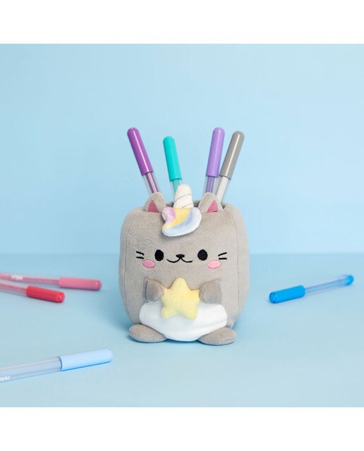 Porta-lápis Fluffy Kawaii Starry Tecido - Cinzento 3