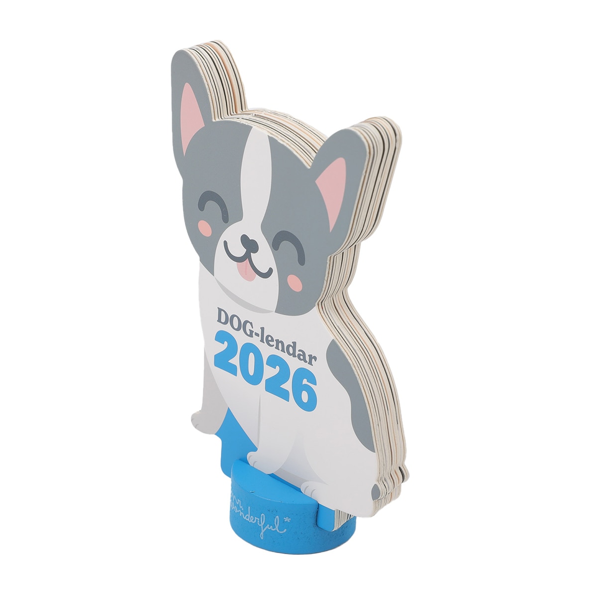 Calendário de Mesa 2026 com Base Mr Wonderful: Bulldog 3