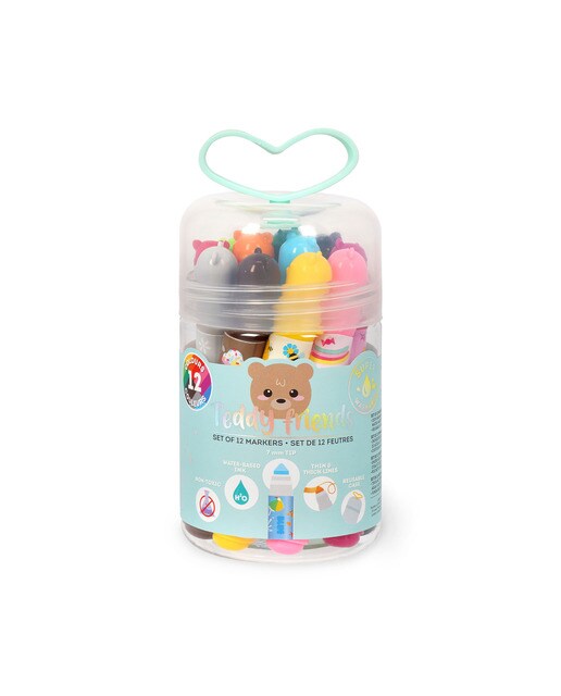 Conjunto de 12 Marcadores Fluorescentes Teddy Bear 2
