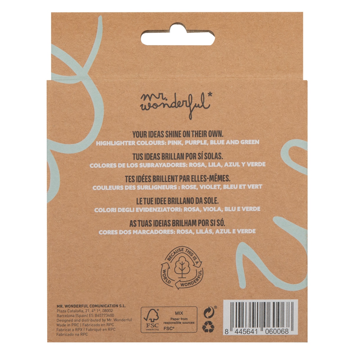 Conjunto de 4 marcadores Mr Wonderful: Highlight yourself 2