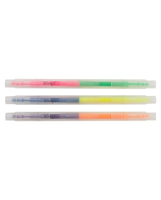 Conjunto de 3 marcadores de ponta dupla Mr Wonderful: Life is colourful 4