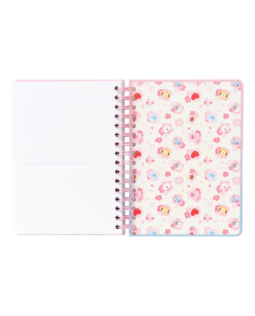 Caderno de Capa Forrada A5 BT21 Cherry Blossom - Rosa/Azul 4