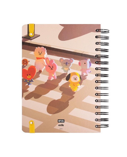 Caderno de Capa Forrada A5 BT21 - Azul/Verde 2