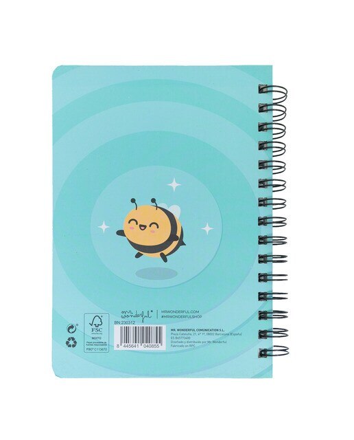 Libreta A5 con squishy Mr Wonderful: Abeja Cada día es mi día 3