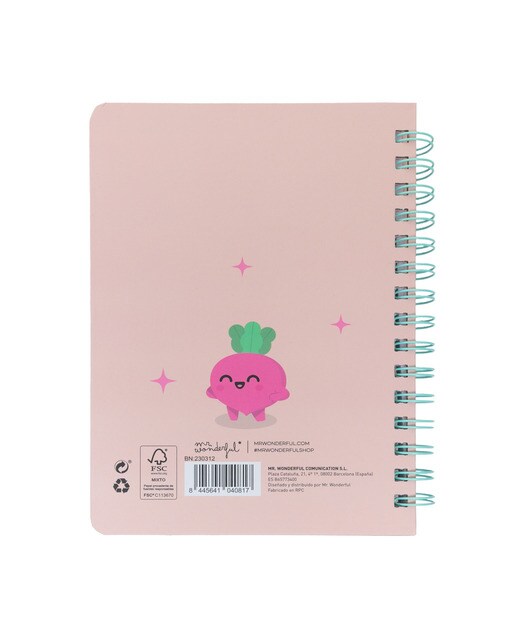 Libreta A5 con squishy Mr Wonderful: Remolacha Si lo crees, lo creas 3
