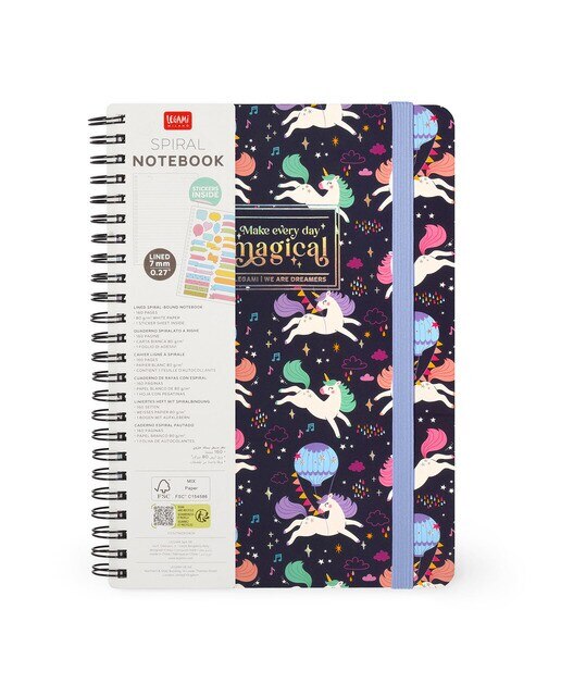 Cuaderno A5 con espiral Legami Unicorn 7