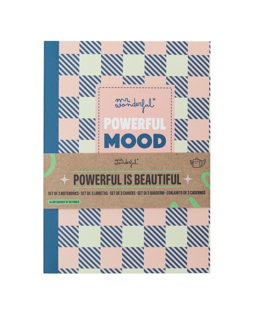 Conjunto de 3 cadernos A6 Mr Wonderful: Determinação 1