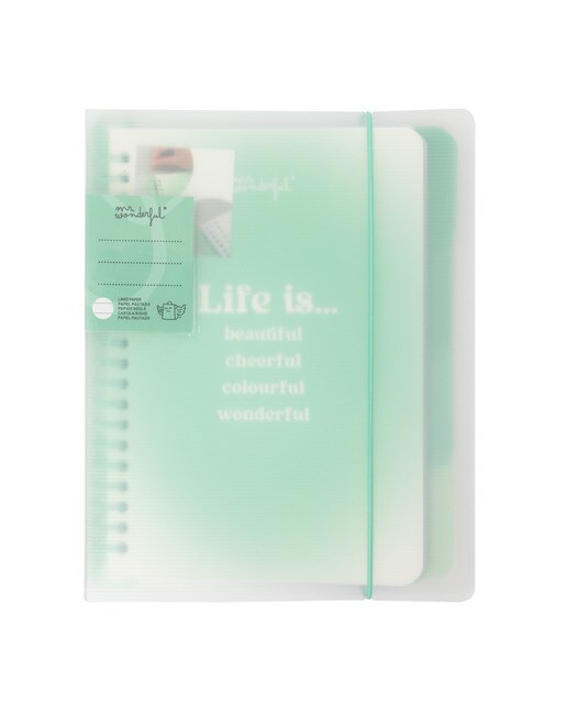 Caderno transparente A5 Mr Wonderful: a vida é bela, alegre, colorida, maravilhosa 1