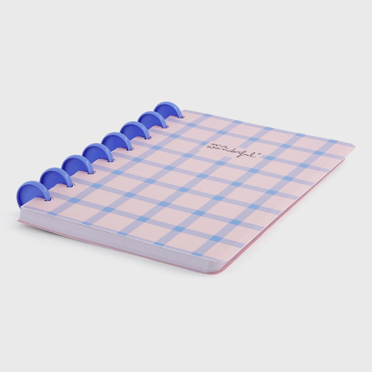Caderno A5 Mr Wonderful: quadrados azuis e cor-de-rosa 2