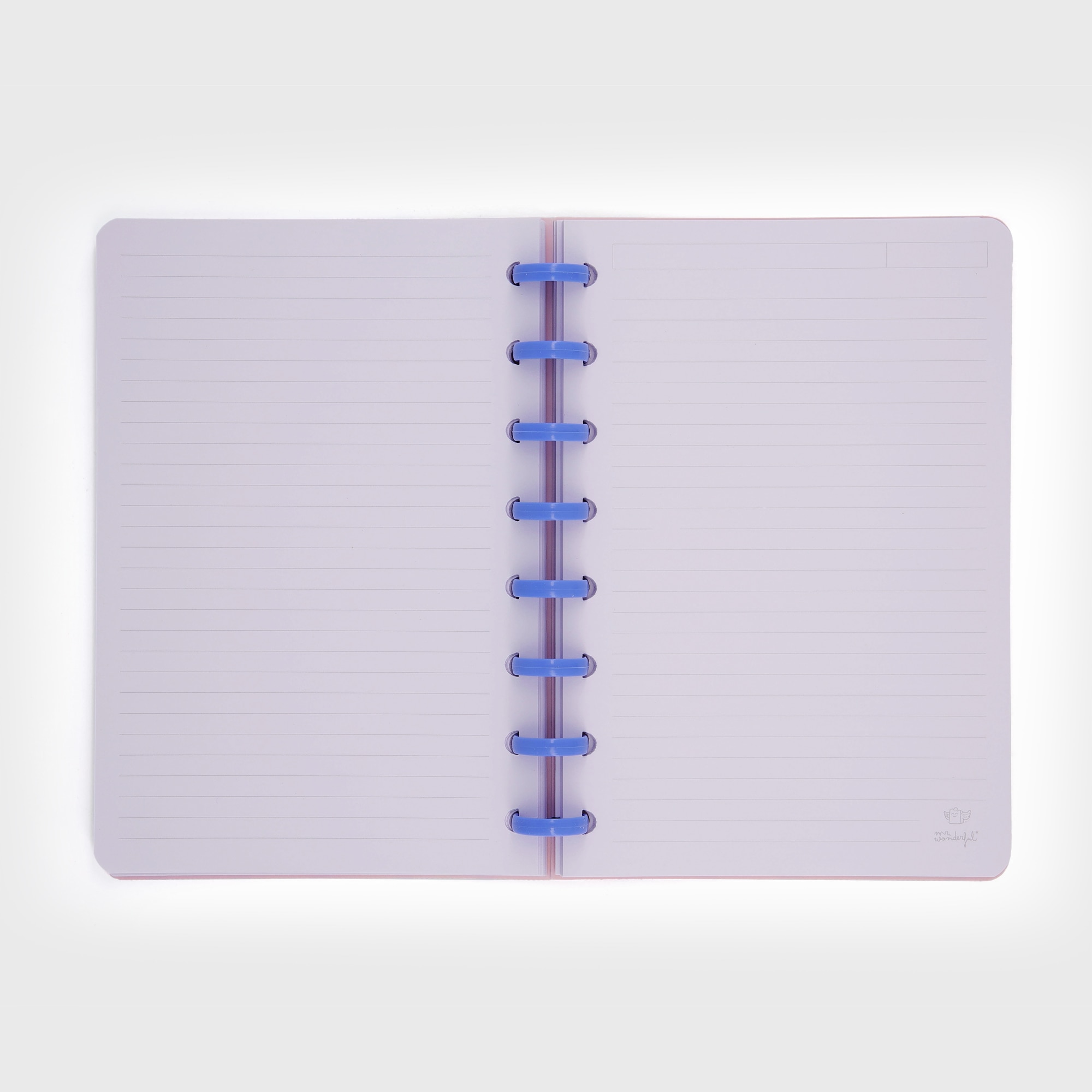 Caderno A5 Mr Wonderful: quadrados azuis e cor-de-rosa 4