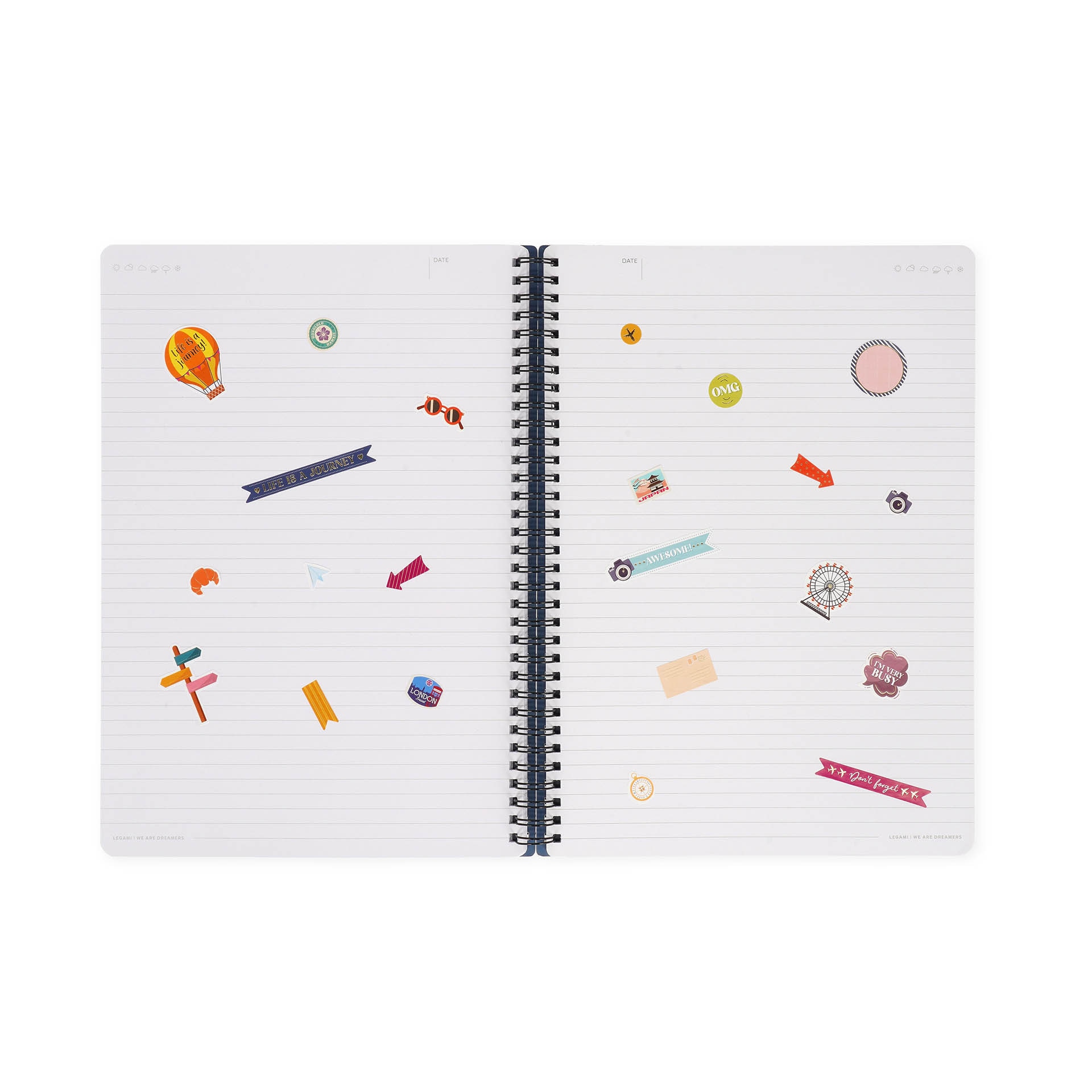 A4 caderno espiral Legami Travel Stickers 5
