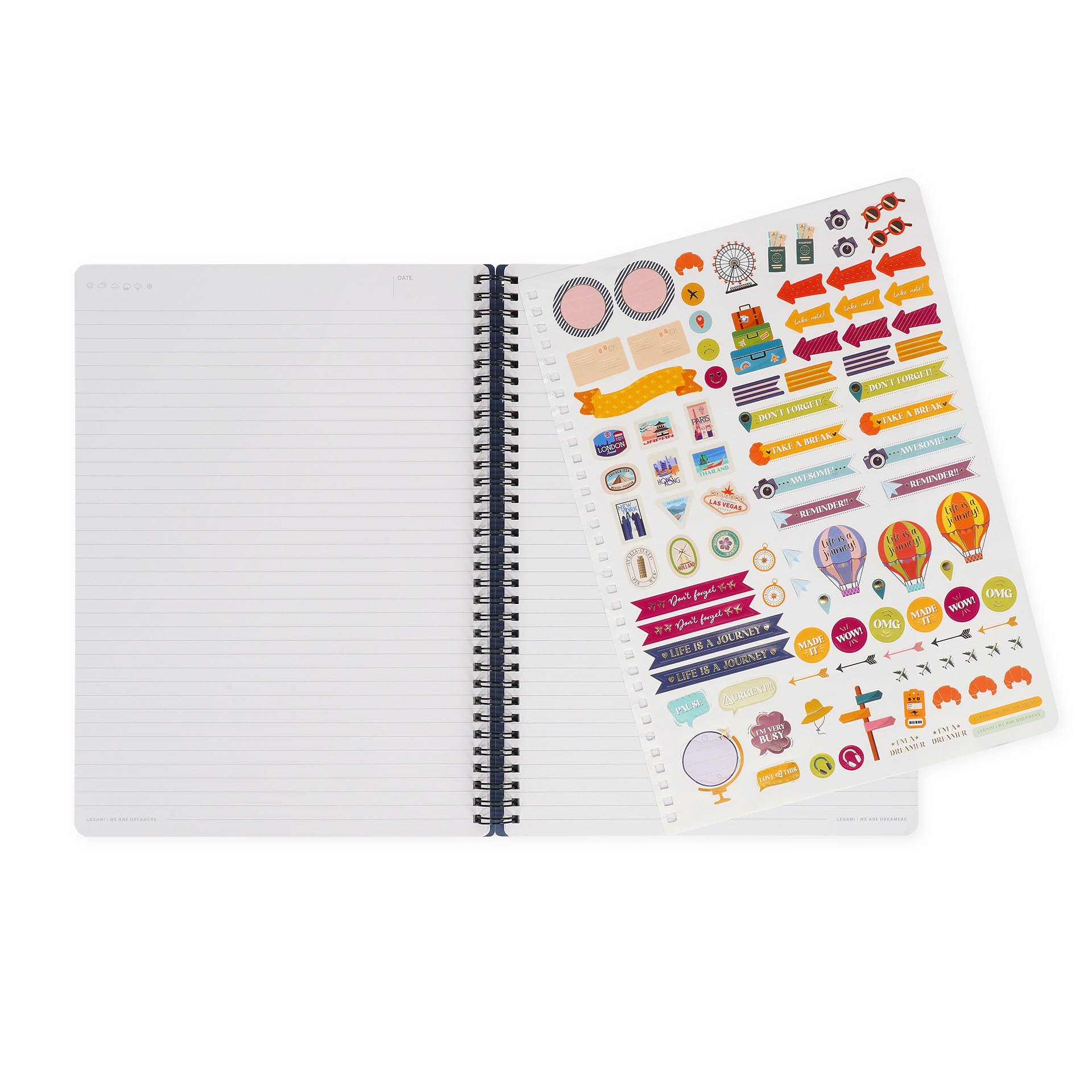A4 caderno espiral Legami Travel Stickers 6