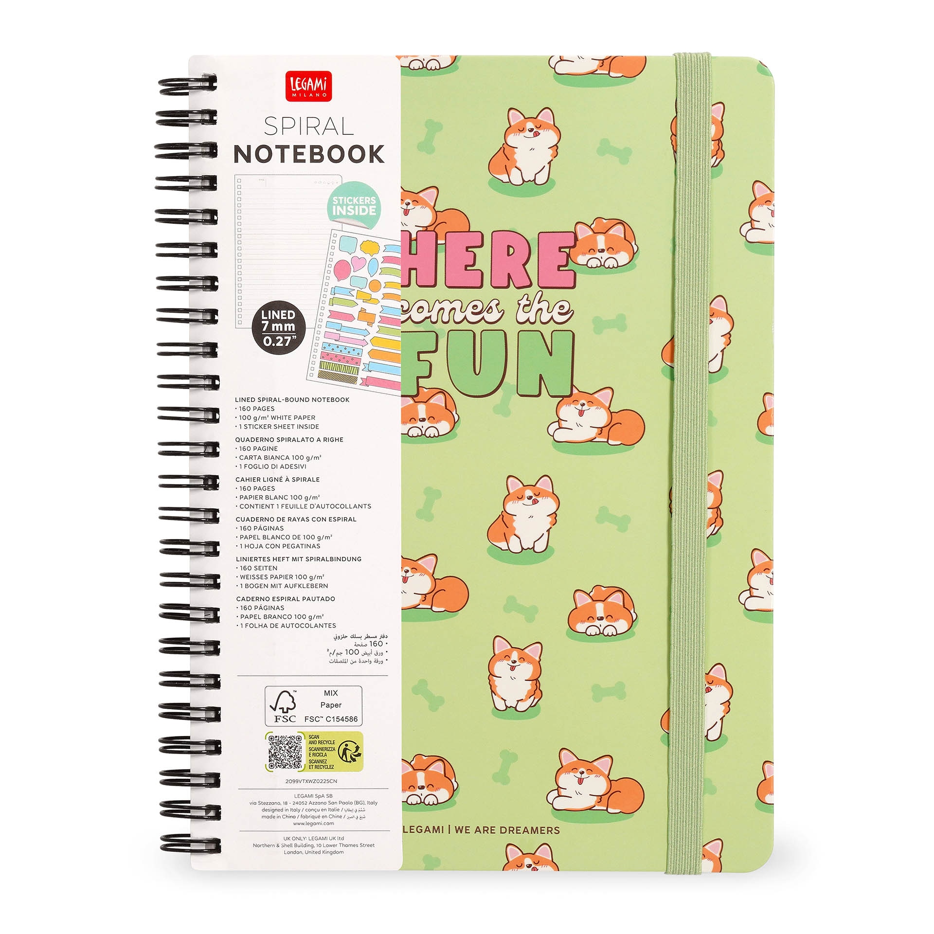 Caderno espiral A4 Legami Corgi 7
