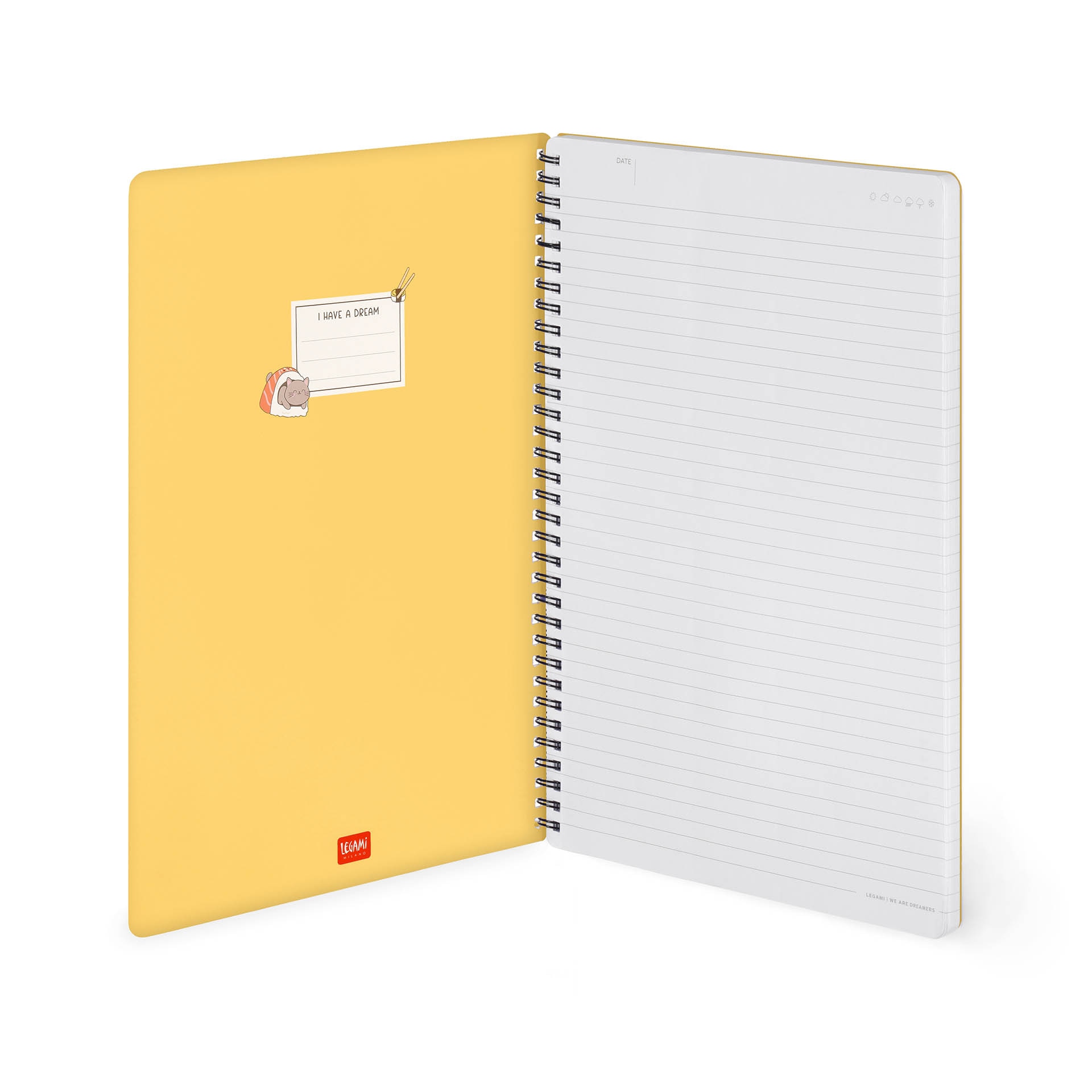 Caderno espiral A4 Legami Sushi Cat 2