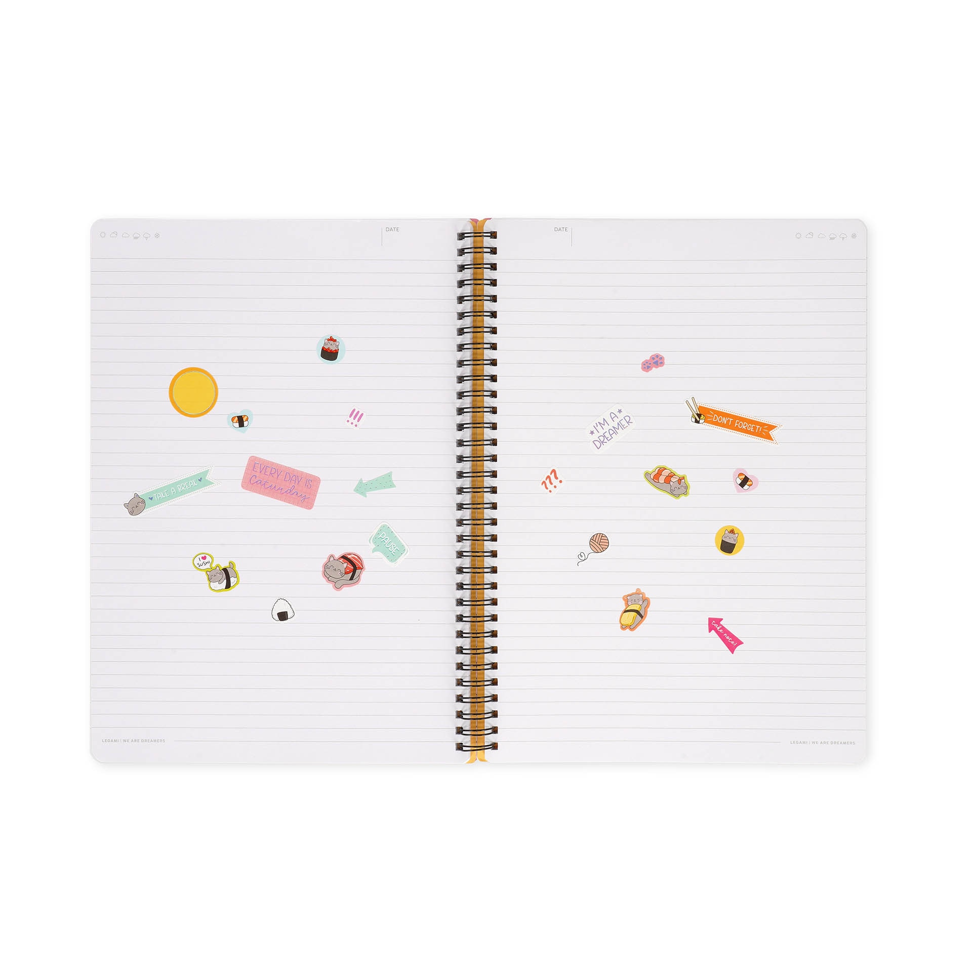 Caderno espiral A4 Legami Sushi Cat 5