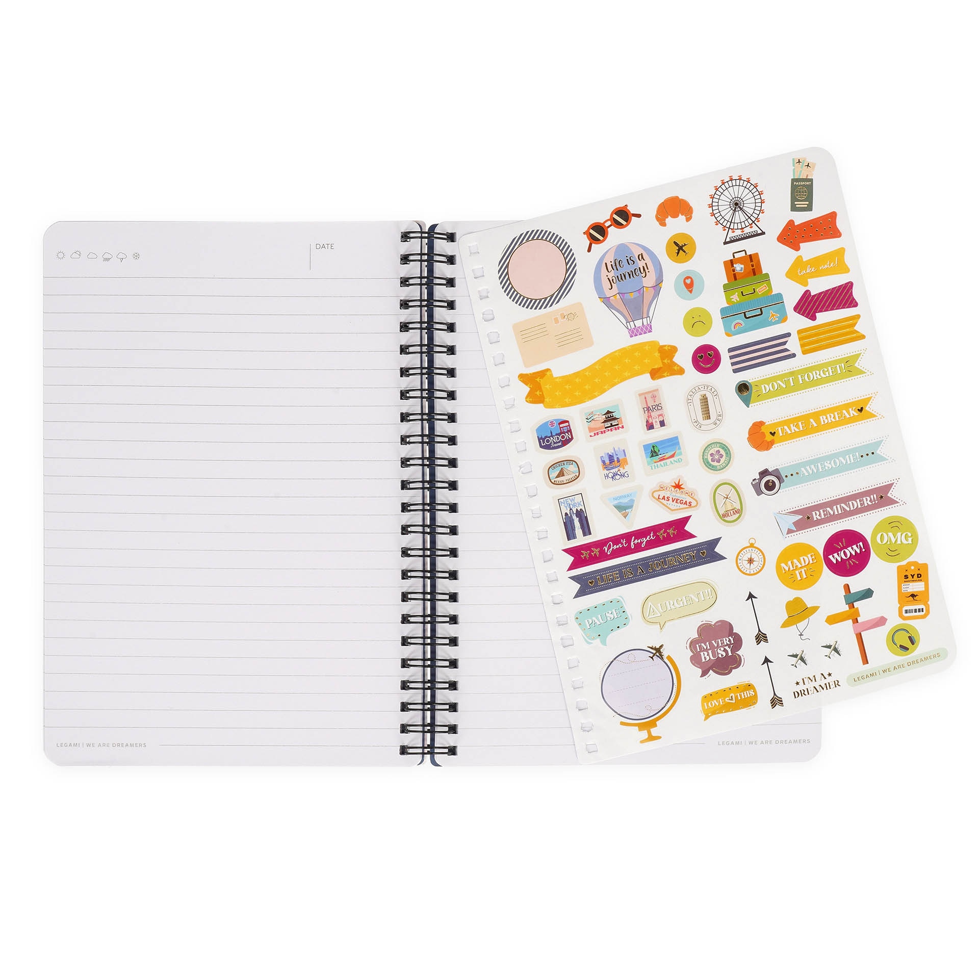 Imagen 5 de Cuaderno A5 con espiral Legami Travel Stickers