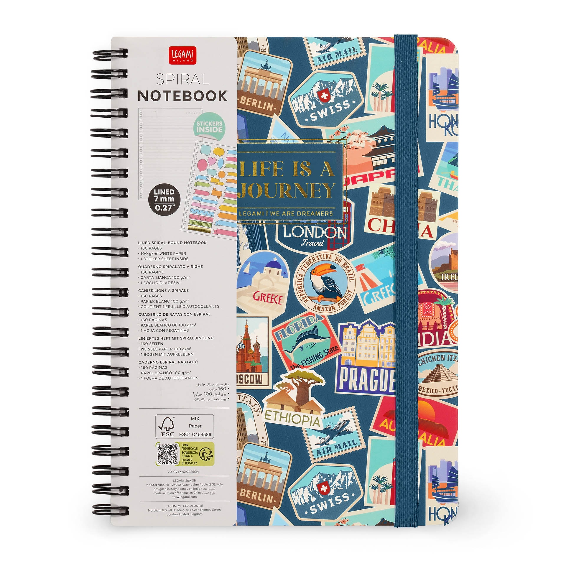 Imagen 7 de Cuaderno A5 con espiral Legami Travel Stickers