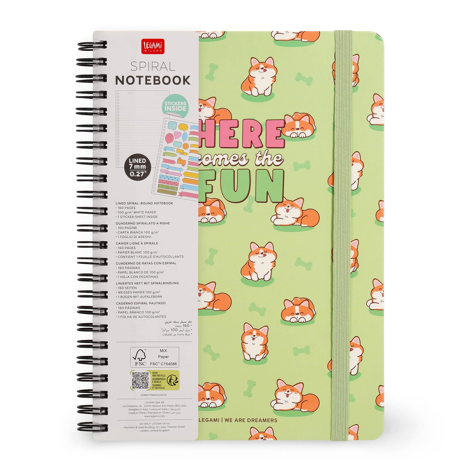Caderno espiral A5 Legami Corgi 7