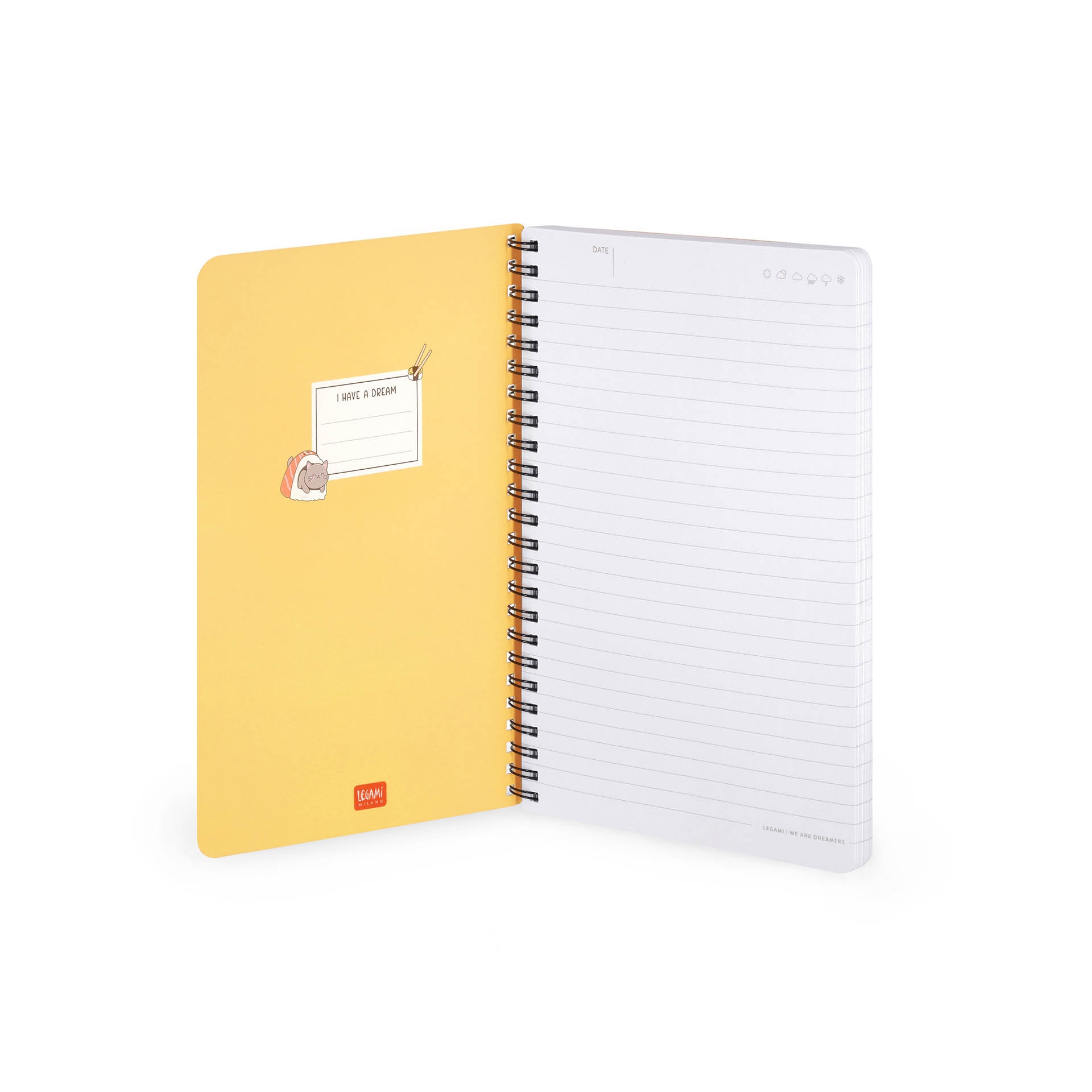 Caderno espiral A5 Legami Sushi Cat 2