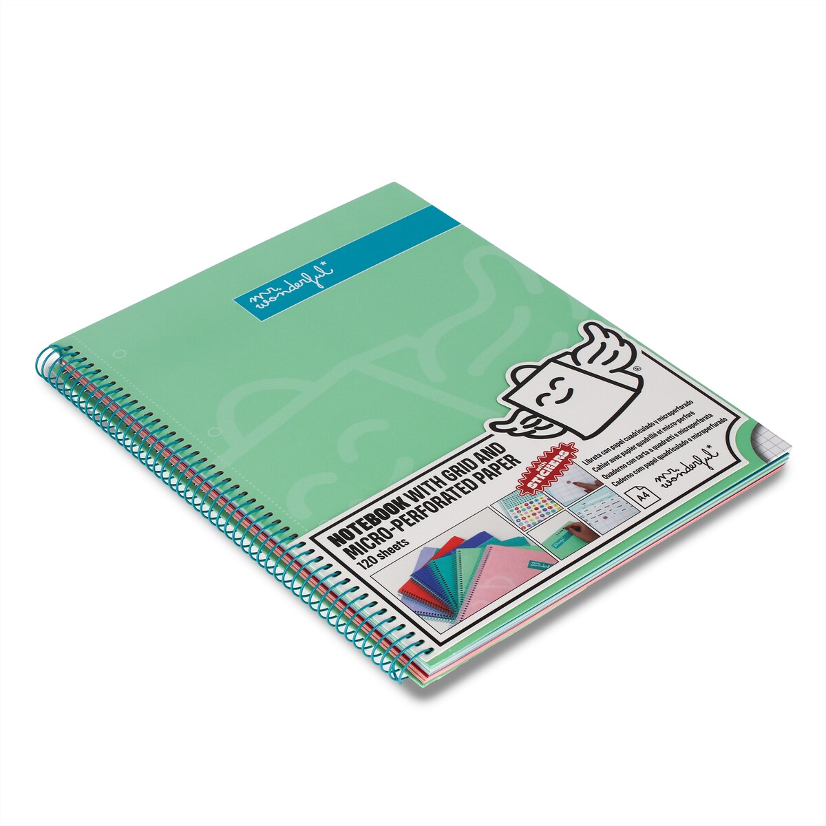 Libreta A4 verde espiral Mr Wonderful: WINGY 3