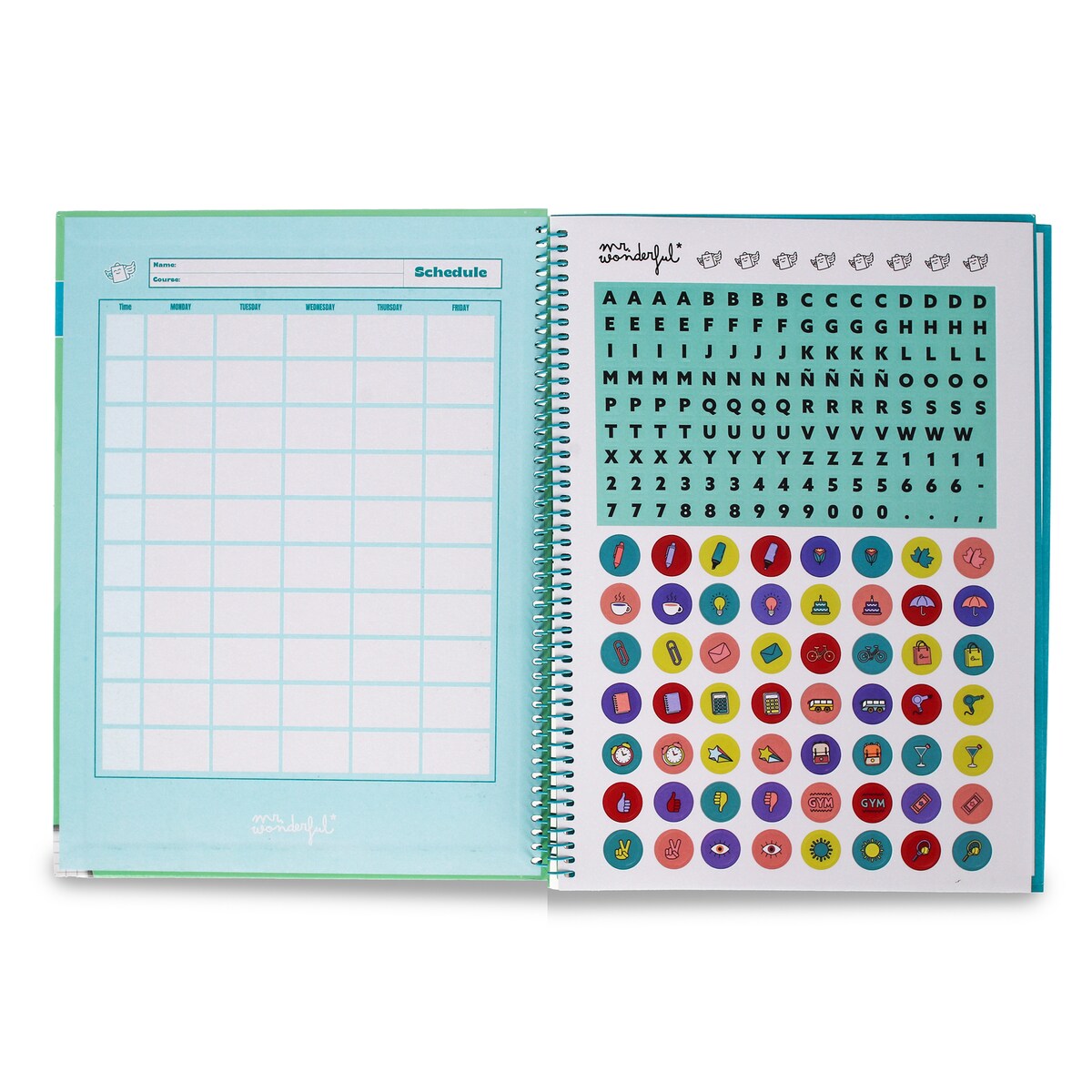 Libreta A4 verde espiral Mr Wonderful: WINGY 6