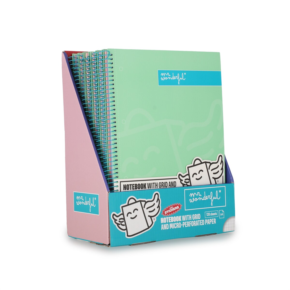 Libreta A4 verde espiral Mr Wonderful: WINGY 14