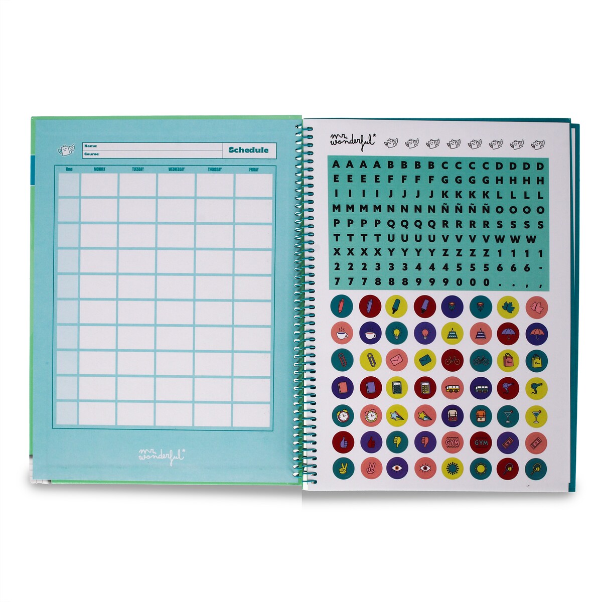 Libreta A4 verde espiral Mr Wonderful: WINGY 15